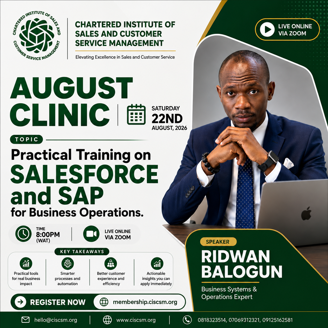 Practical Training on Salesforce and SAP for Business Operations